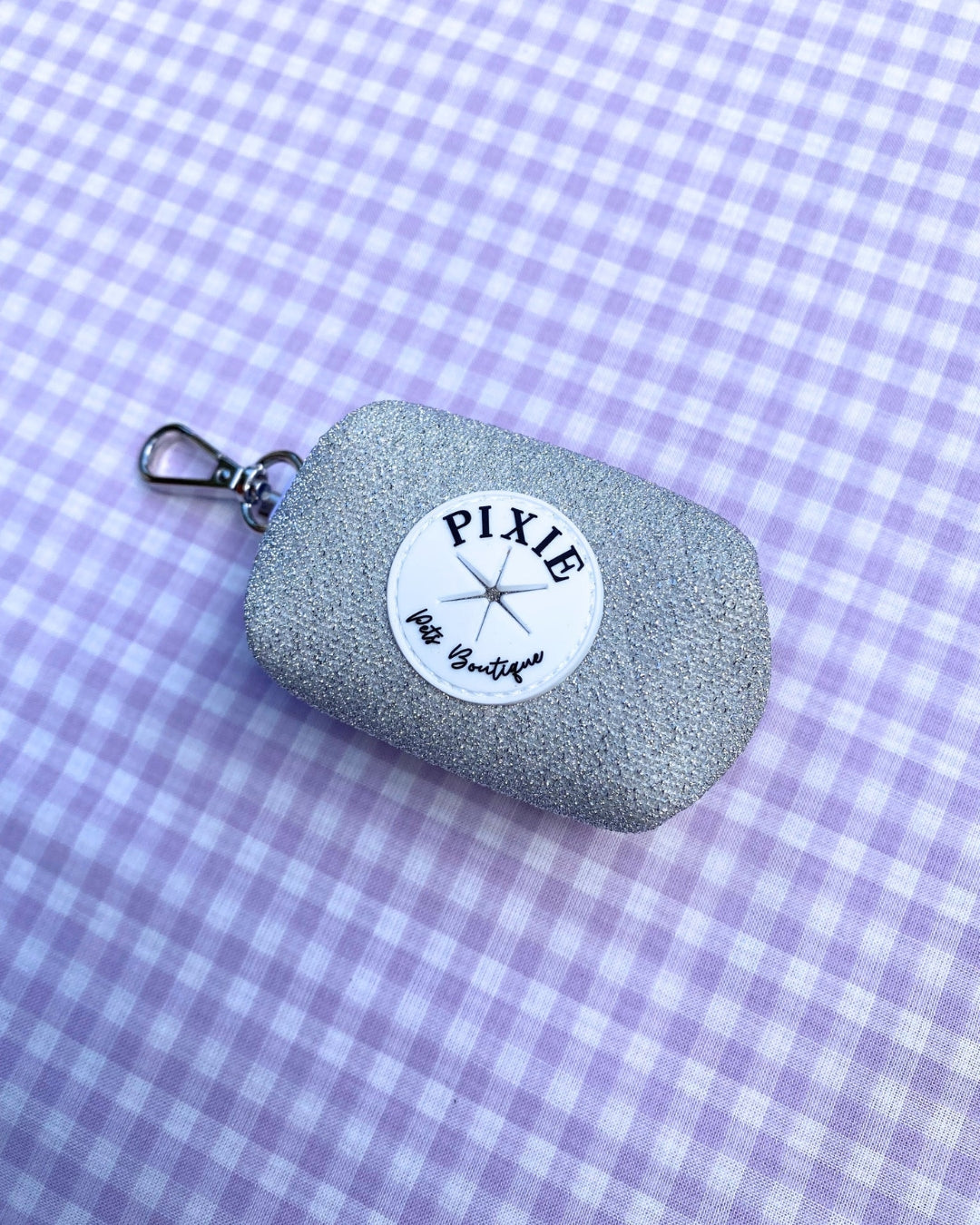 Silver Glitter: Dog Poop Bag Holder