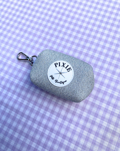 Silver Glitter: Dog Poop Bag Holder