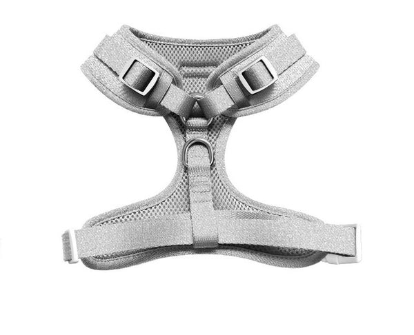 Silver Glitter: Adjustable Dog Harness